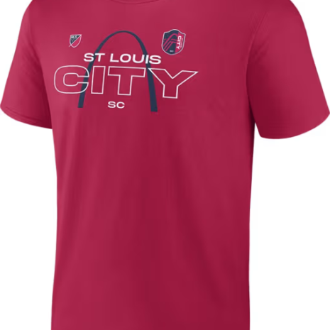 St Louis City SC Red Arch Wordmark Short Sleeve T Shirt