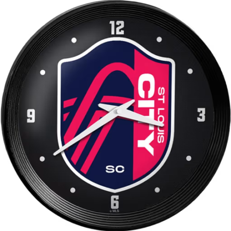 St Louis City SC Ribbed Frame Wall Clock