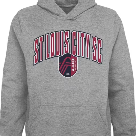 St Louis City SC Youth Grey Arched Strike Long Sleeve Hoodie