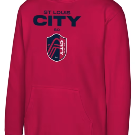 St Louis City SC Youth Red Home Town Long Sleeve Hoodie