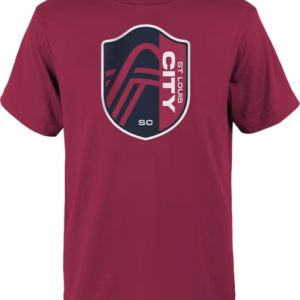 St Louis City SC Youth Red Primary Logo Short Sleeve T-Shirt
