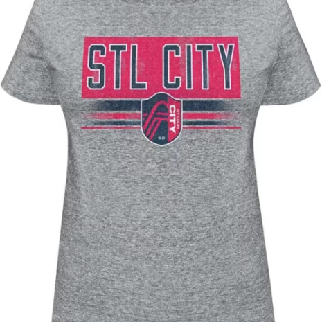 Original Retro Brand St Louis City SC Womens Grey Triblend Short Sleeve T-Shirt