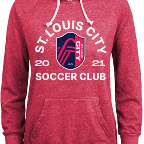 St Louis City SC Womens Red Triblend Edition Hooded Sweatshirt