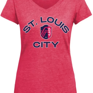 St Louis City SC Womens Red Triblend Plus Short Sleeve T-Shirt