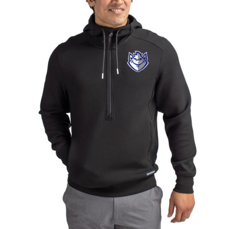 Cutter & Buck Saint Louis Billikens Black Roam Eco Recycled Half-Zip Pullover Hoodie