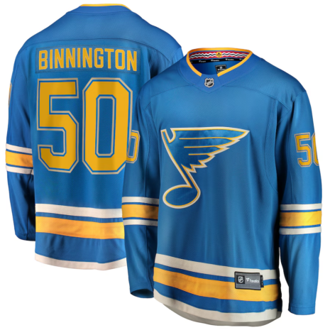 Fanatics Jordan Binnington St. Louis Blues Blue Alternate Premier Breakaway Player Jersey