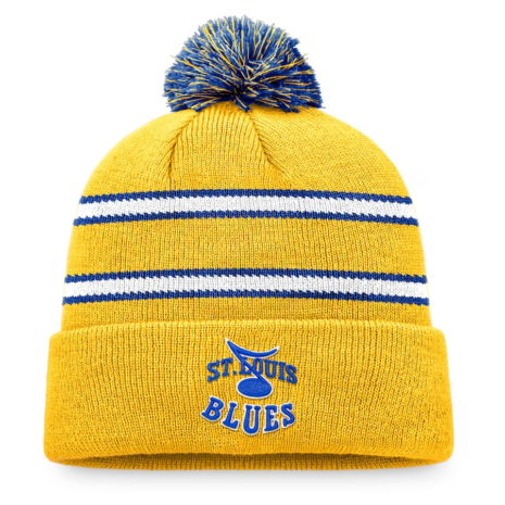 Fanatics St. Louis Blues Gold Cuffed Knit Hat with Pom
