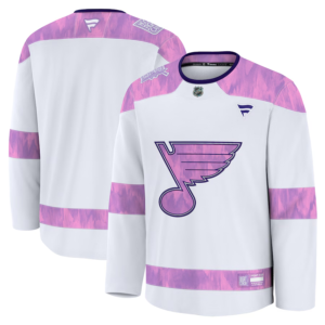 Fanatics St. Louis Blues White 2024 Hockey Fights Cancer Practice Jersey