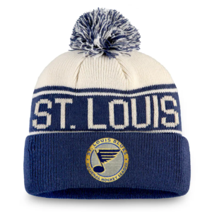 Fanatics St. Louis Blues White Heritage Cuffed Knit Hat with Pom