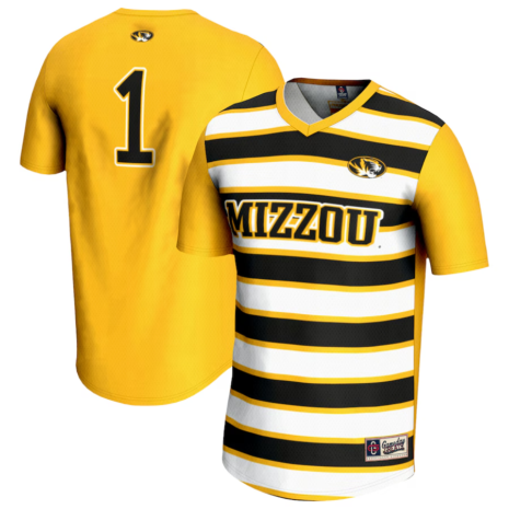 GameDay Greats #1 Missouri Tigers Unisex Gold Lightweight Soccer Fashion Jersey