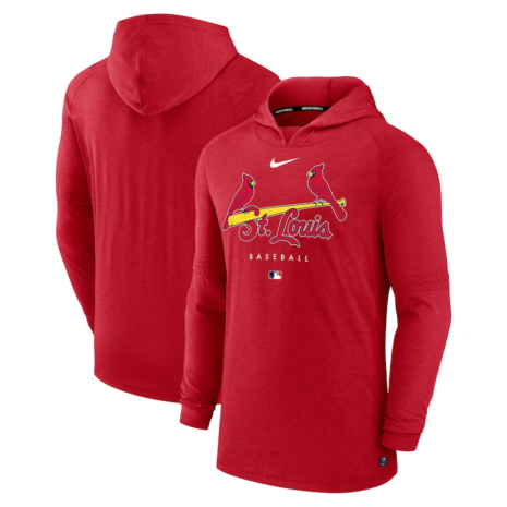 Nike St. Louis Cardinals Heather Red Authentic Collection Early Work Tri-Blend Dri-FIT Hoodie