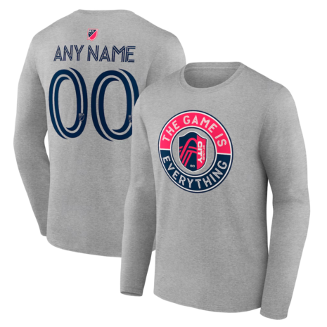St. Louis City SC Heather Gray The Game Is Everything Personalized Any Name & Number Long Sleeve T-Shirt