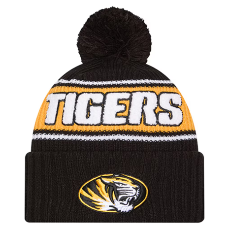Missouri Tigers New Era Bold Cuffed Knit Hat with Pom - Black Missouri Tigers New Era Bold Cuffed Knit Hat with Pom - Black