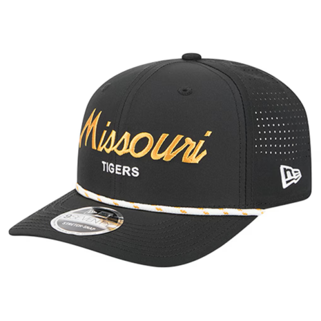 Missouri Tigers New Era Script Performance Rope 9SEVENTY Adjustable Hat - Black