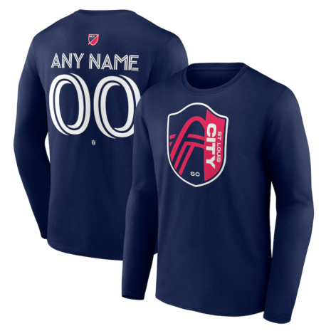 St. Louis City SC Navy Custom Team Authentic Long Sleeve T-Shirt