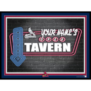 St. Louis Cardinals Black 12” x 16” Personalized Framed Neon Tavern Print