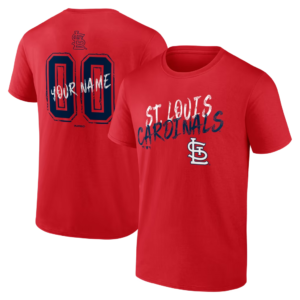 St. Louis Cardinals Red Hustle Personalized Name & Number T-Shirt